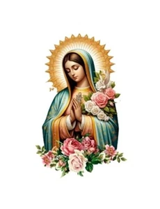 Lady Guadalup Virgen María Ready To Press DTF Transfer 4.5x7.2 Transfer  T-Shirt - Picture 1 of 6