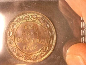 Canada 1917 large cent old world coin ICCS MS60 #0079 - Picture 1 of 3