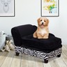 PawHut Pet Sofa, Dog Bed, Cat Couch with Storage and Cushion - Black