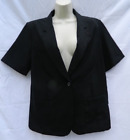 Blair Women's Blazer/Jacket Size 12 Black Short Sleeve Pockets Single Button