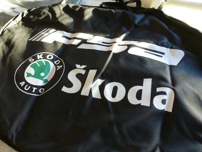 NEW FSA SKODA TEAM LIGHT CORDURA NYLON PADDED DOUBLE WHEEL BAG FACTORY BLACK - Image 1 of 4