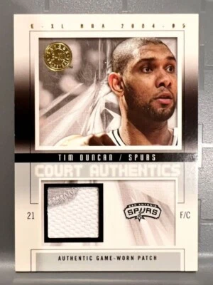 2004 Fleer Court Authentics Tim Duncan San Antonio Spurs Patch  /50 #CA-TD - Image 1 of 4