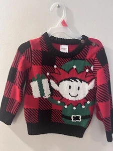 Nuevo con etiquetas Suéter de Navidad para niños pequeños talla 2T a cuadros elfo largo slv feo Navidad - Imagen 1 de 6