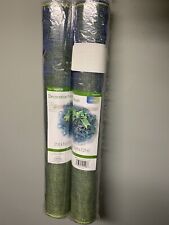 2 Rolls 21" x 8 Yd Decorative Mesh Floracraft Wreath BLUE/MINT Dual Color NEW