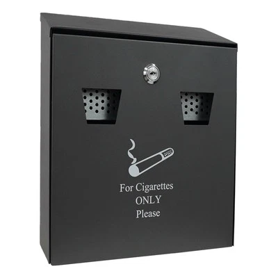 ABN FINEST Outdoor Wall Mounted Cigarette Butt Bin Metal Bucket Ash Bin Ashtray Large Black