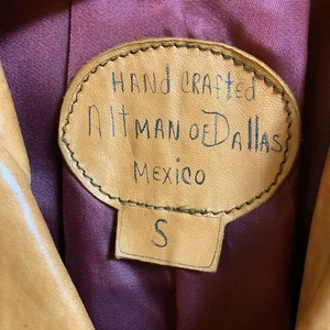 Vintage North Beach Style Leather Jacket Altman Dallas Mexico Deerskin Beige - Picture 1 of 5