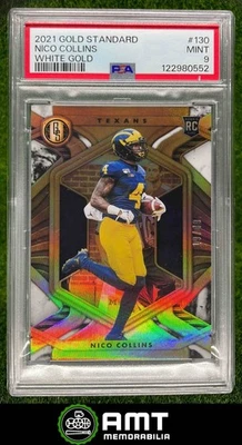 22980552 2021 Panini Gold Standard #130 Nico Collins White 19/49 Texans RC PSA 9 - Image 1 of 3