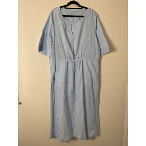 Poetry Dress Size 20 Blue & White Stripe Seersucker Cotton Holiday - Picture 1 of 11