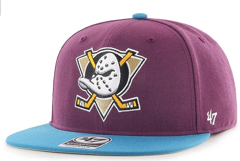 NWT Authentic '47 NHL Anaheim Mighty Ducks Throwback MVP/Clean Up/Snapback Hat - Image 1 of 1