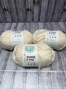 Lion Brand Wool Ease Yarn Thick And Quick Fisherman White #99 3 Skiens 6oz Each - Picture 1 of 4