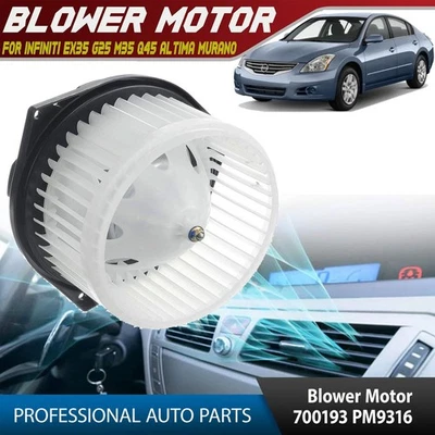 HVAC A/C Heater Blower Motor w/Fan Cage for Nissan Altima Maxima Infiniti 700193 - Изображение 1 из 4