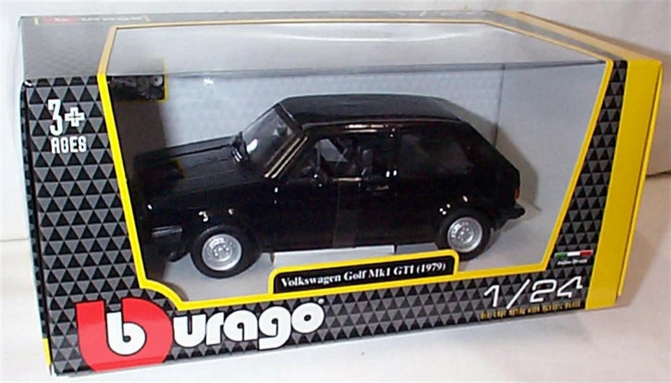 Volkswagen Golf MK1 GTI 1979 negro escala 1:24 diecast burago nuevo en caja 21089 Foto 1 de 1