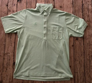 Donald Ross Men's size M Green Striped Short Sleeve Polo Golf - Picture 1 of 5