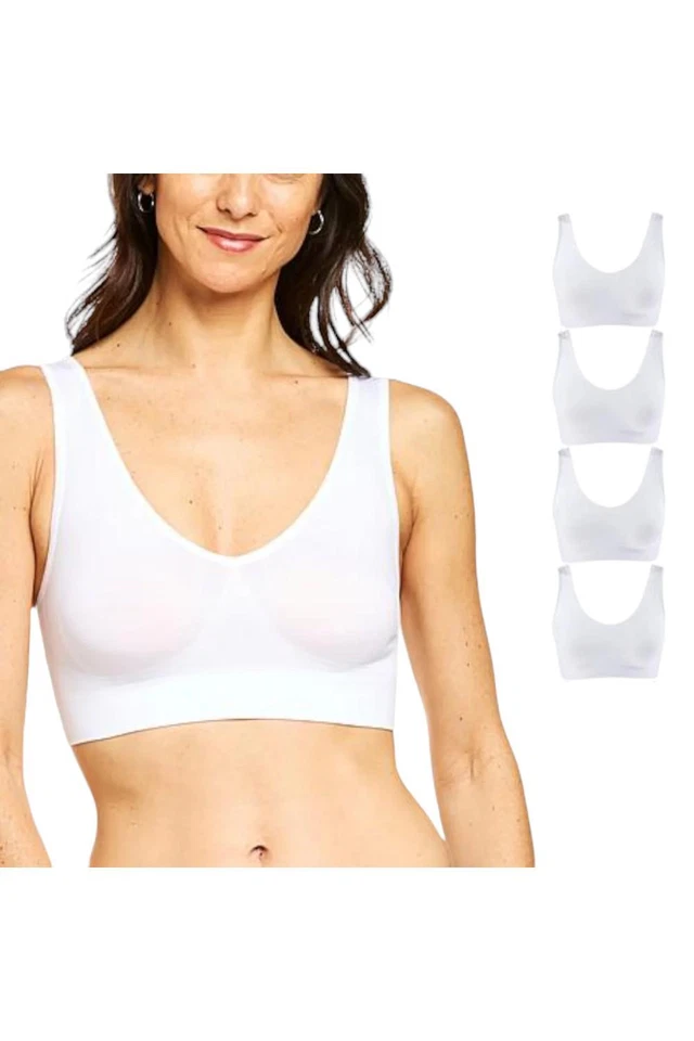 Paquete de 4 sujetadores Rhonda Shear originales Ahh blancos Foto 1 de 1