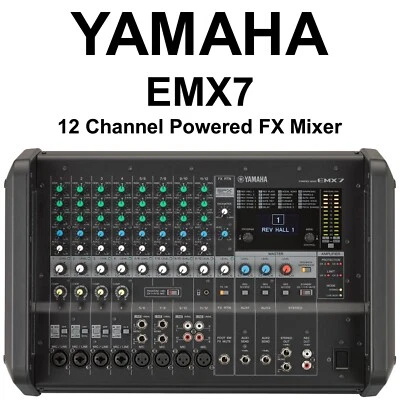 YAMAHA EMX7 12 Channel 1420w Powered FX Mixer with Feedback Suppressor - Image 1 of 4