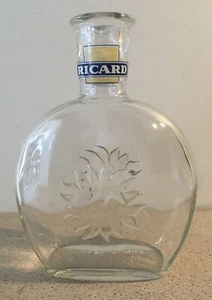Carafe Ricard en verre logo sur fond jaune rayé 1 litre - Picture 1 of 2