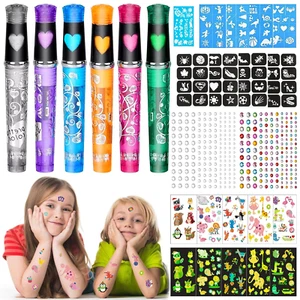 21 Stück Tattoo Stifte für Kinder, Glitzer Tattoo Gelstifte Set, Glitzer Tattoo - Bild 1 von 7
