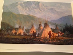  "CROW CAMP, 1864" LIMITED EDITION PRINT BY HOWARD TERPNING - Picture 1 of 5