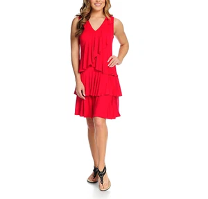 NEW Kate & Mallory Stretch Knit Sleeveless Tiered Ruffle Detailed Dress - Picture 1 of 8
