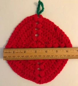 LOTE 18 adornos rojos de ganchillo navideños de colección hechos a mano únicos grandes 7 X 7" - Imagen 1 de 3