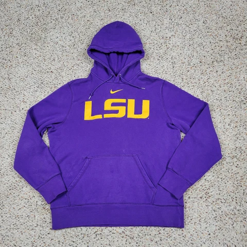 LSU Tigers Sweatshirt Mens Large Purple Nike Football Hoodie Swoosh College A1* Cover