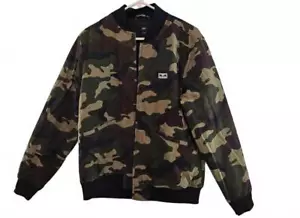 Obey Camo Bomber Jacket - Trendy Urban Outerwear Unisex Size Small - Picture 1 of 6