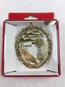 Nations Treasures Iowa Corn Windmill Brass Metal Souvenir Ornament - Picture 1 of 7