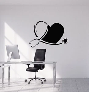 Vinyl Wall Decal Stethoscope Medicine Clinic Heart Doctor Stickers 4391ig - Picture 1 of 3