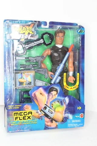 NEW  MATTEL MAX STEEL ACTION FIGURE Mega Flex vintage Cover