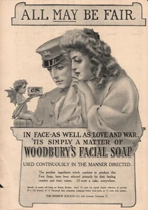 Anuncio de jabón facial de Woodbury's - 1905 - tema de amor y guerra - Imagen 1 de 1