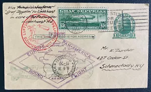 1930 New York USA Graf Zeppelin LZ 127 Round Flight Postcard Cover Sc#C13 - Picture 1 of 2