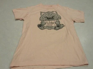 vtg hanes  kids youth girls medium pink t shirt sky high ranch cat shirt ~ 10296 - Picture 1 of 8