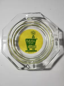 Vintage Holiday Inn Aschenbecher Glas Achteck 4,5" gelb grün Worlds Gastwirt Vintage - Bild 1 von 5