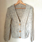 Handknit Traditional Aran Cableknit Cardigan Sweater  M/L Excellent Condition