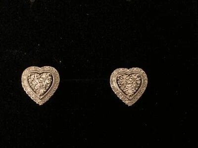 NUEVO *AMOROSO* KAY Joyeros Plata de Ley 3 Diamantes Blancos Pendientes en Forma de Corazón Foto 1 de 4