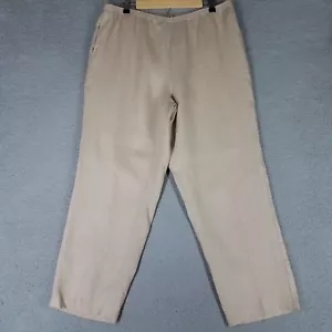 NEW Go Silk Pants Women's XL Linen Beige Pull On Elastic Waist Casual Lounge - Picture 1 of 14