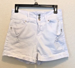 Frenzy Lightly Distressed White Shorts Size 13/31 - Picture 1 of 5