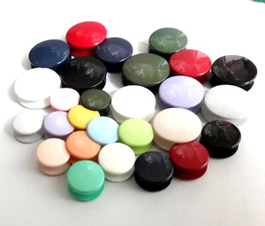 12 Piece Doppelknöpfe Laundry Hole Rubber - Buttons Smooth 11mm 15mm 18mm BAR - Picture 1 of 30