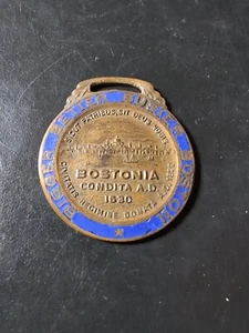VINTAGE - WARD'S TIP-TOP WATCH FOB - SEAL OF BOSTON - BOSTONIA CONDITA A.D. - Picture 1 of 4
