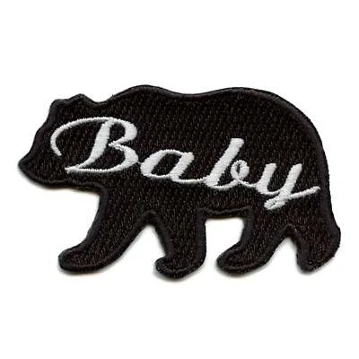 Baby Bear Patch Family Silhouette Embroidered Iron On - Image 1 of 2