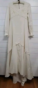 Vintage Brautkleid Spitze 60er 70er mit Petticoat Schleppe Made In USA Union Made - Bild 1 von 24