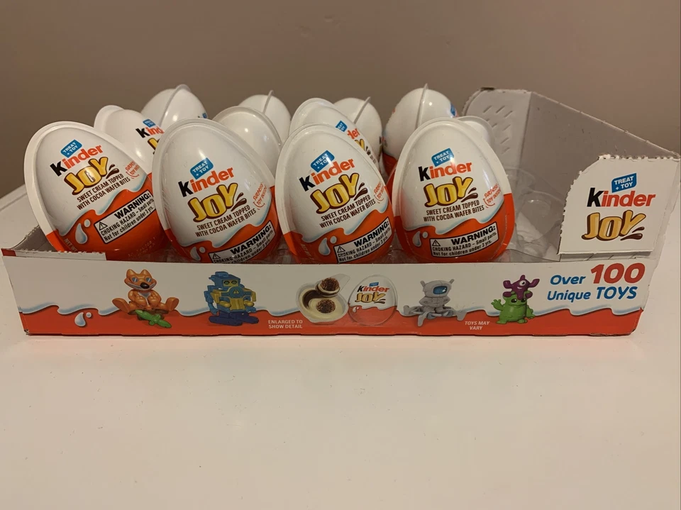 Lot Of 12(TWELVE ) Kinder Joy Treat+  Toy Sweet Cream Topped w Cocoa Wafer Bites - Image 1 of 1