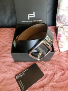 PORSCHHE DESIGN Herren Gürtel LEDER schwarz Belt 110 cm - Picture 1 of 8