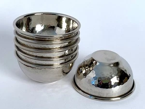 6 Versilberte Alte Schälchen in Hammerschlag Optik Ø 8 cm - Bild 1 von 3