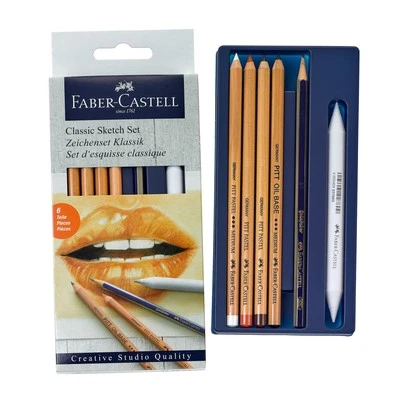 Faber Castell 6 Count素描铅笔套装石墨粉彩油底铅笔 — 第 1/4 张图片