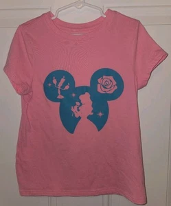 Girls Cat & Jack Disney Beauty & The Beast Inspired T Shirt 6 / 7 Pink Tee - Picture 1 of 3