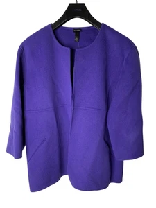 Eileen Fisher wool jacket purple women's size large NEW WITH TAGS - Picture 1 of 6