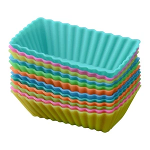 12 Pezzi Stampi per Torte da Forno Tazze per Torte Stampi per Dessert Strumenti da Cottura Casa (Colore Casuale) - Foto 1 di 12