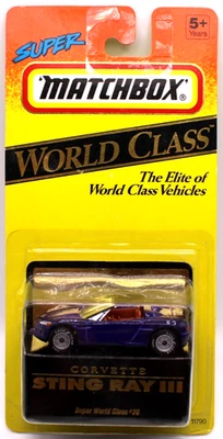 Matchbox 1993 World Class Corvette Sting Ray III púrpura RR's Foto 1 de 4