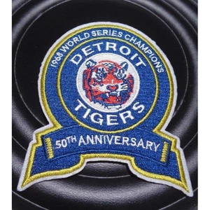 Detroit Tigers 50th MLB Sewn Baseball Patch Navy Blue Used/ - Picture 1 of 5